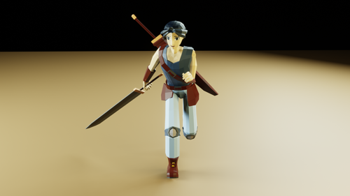 Lowpoly Character Swords Man preview image